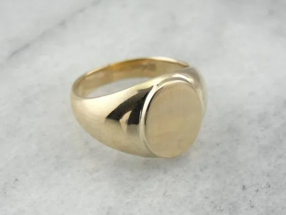 10 Karat Yellow Gold Plain, Signet Ring