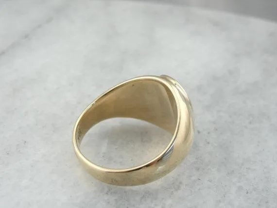 10 Karat Yellow Gold Plain, Signet Ring