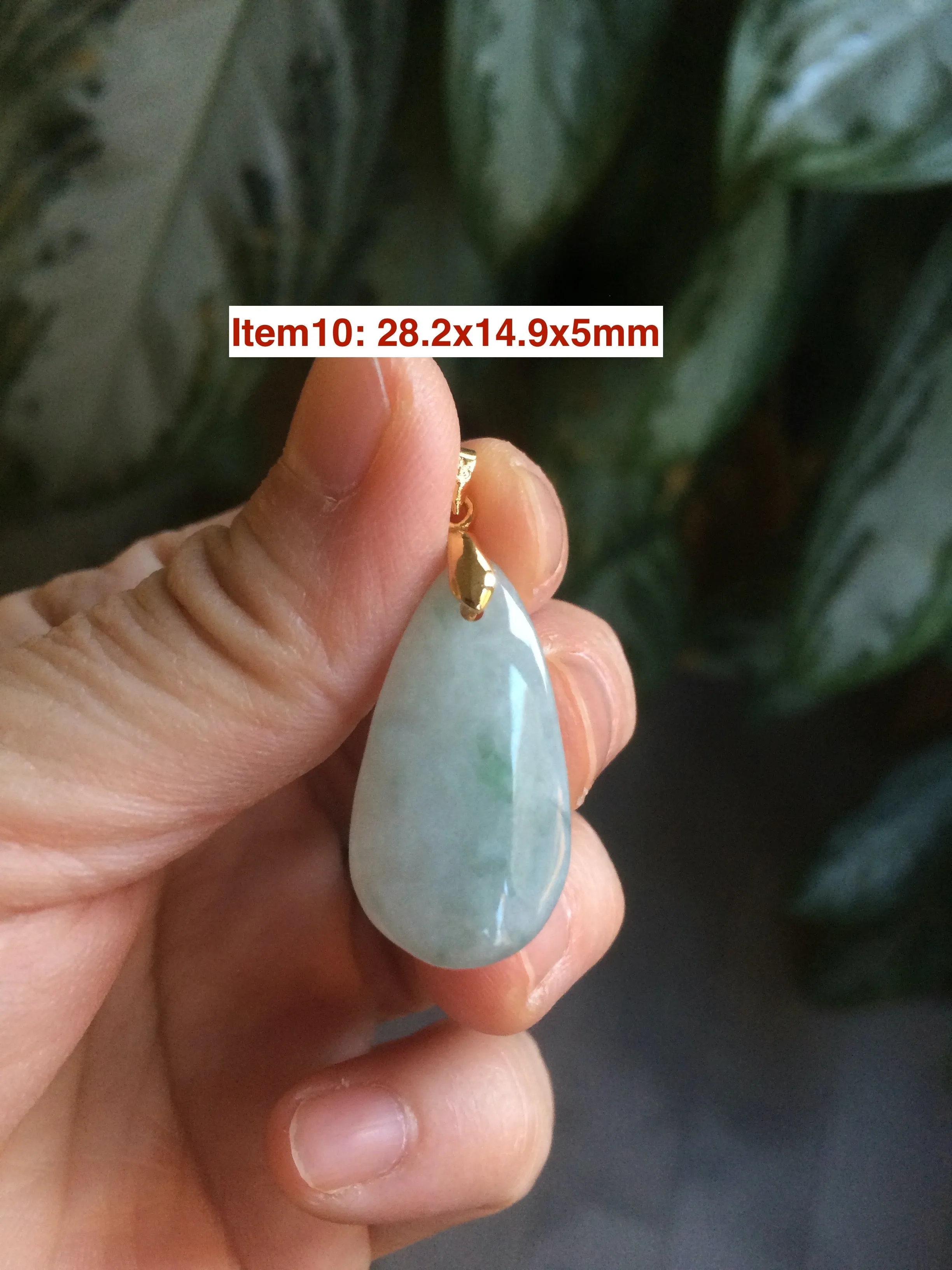 100% natural icy watery green/purple type A jadeite jade water drop pendant necklace group AD23