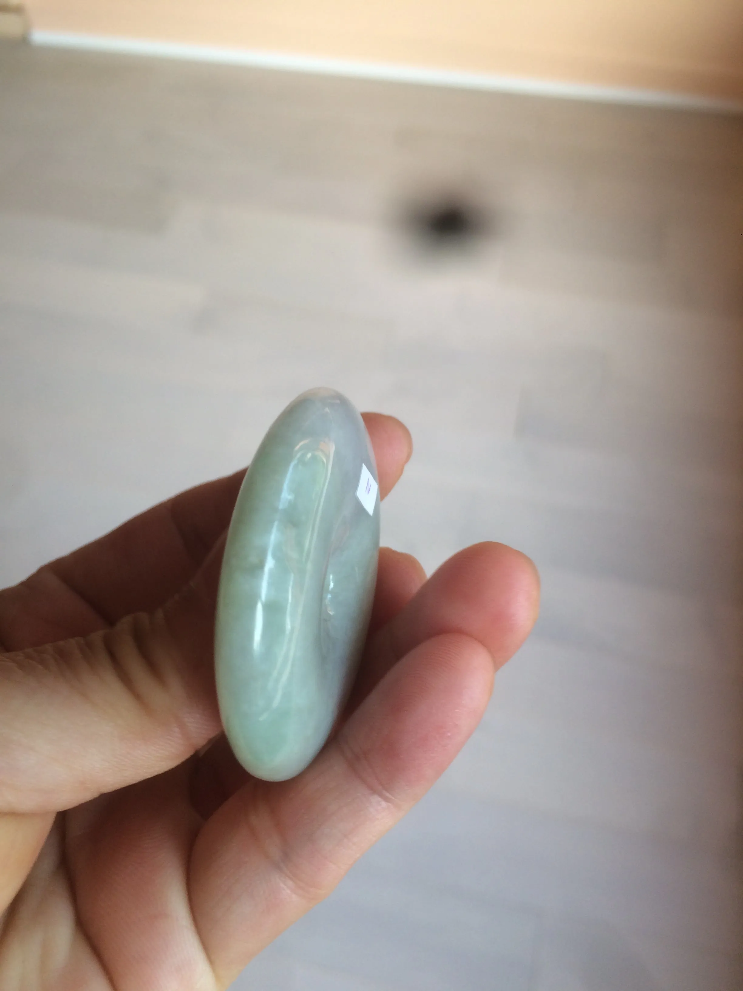 100% Natural sunny green/purple jadeite Jade Safety Guardian Button(donut) Pendant/worry stone AZ75