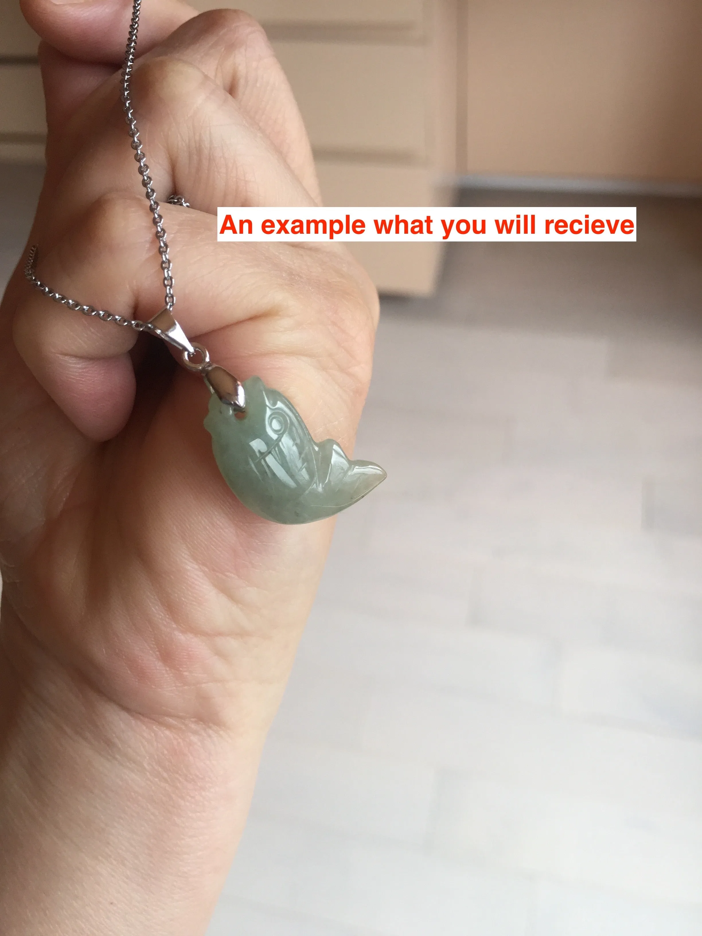 100% Natural type A clear/ sunny green/ purple jadeite jade 3D fish Pendant BL71