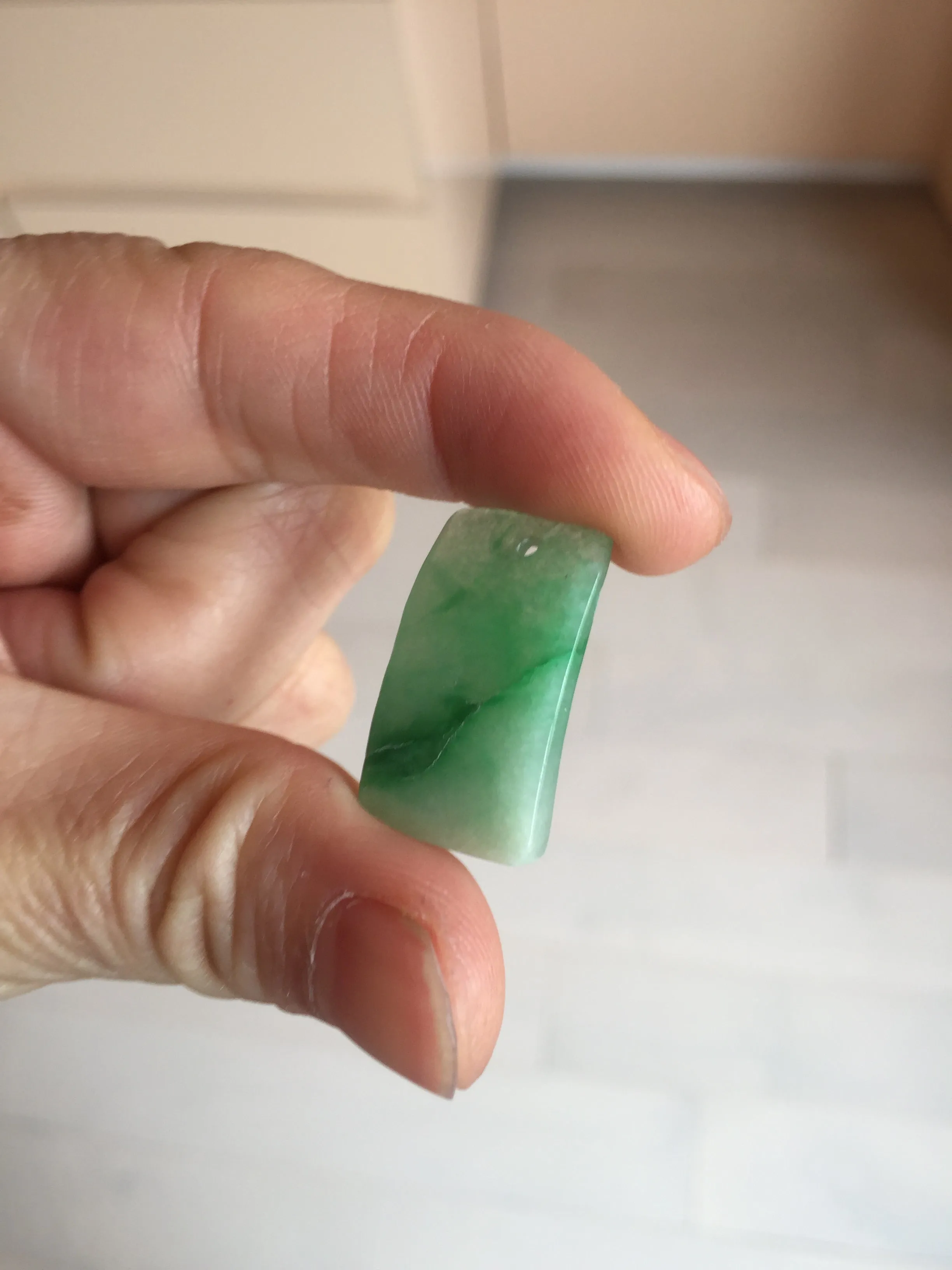 100% Natural type A icy watery sunny green/purple Jadeite Jade safe and sound pendant AX145