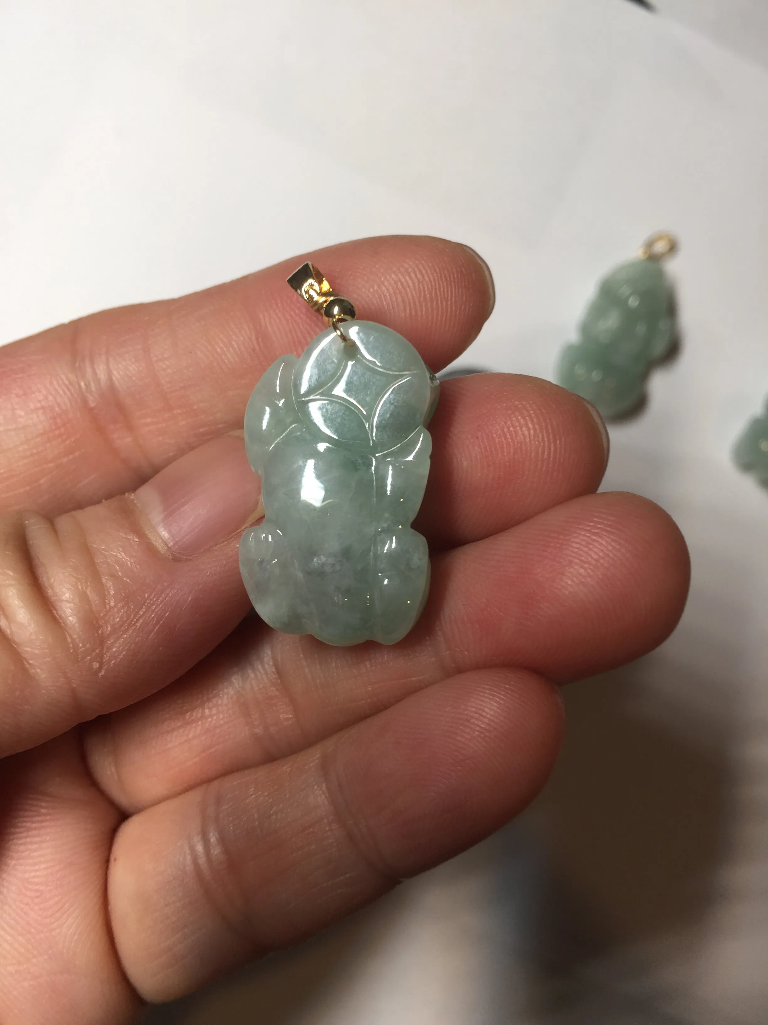 100% natural type A sunny green jadeite jade 3D PiXiu (貔貅) pendant group AX150