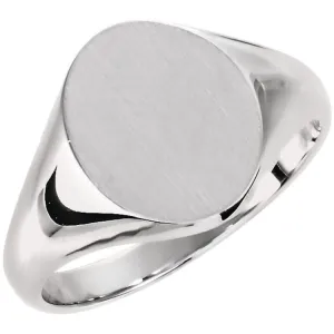 10K White Oval Signet Ring