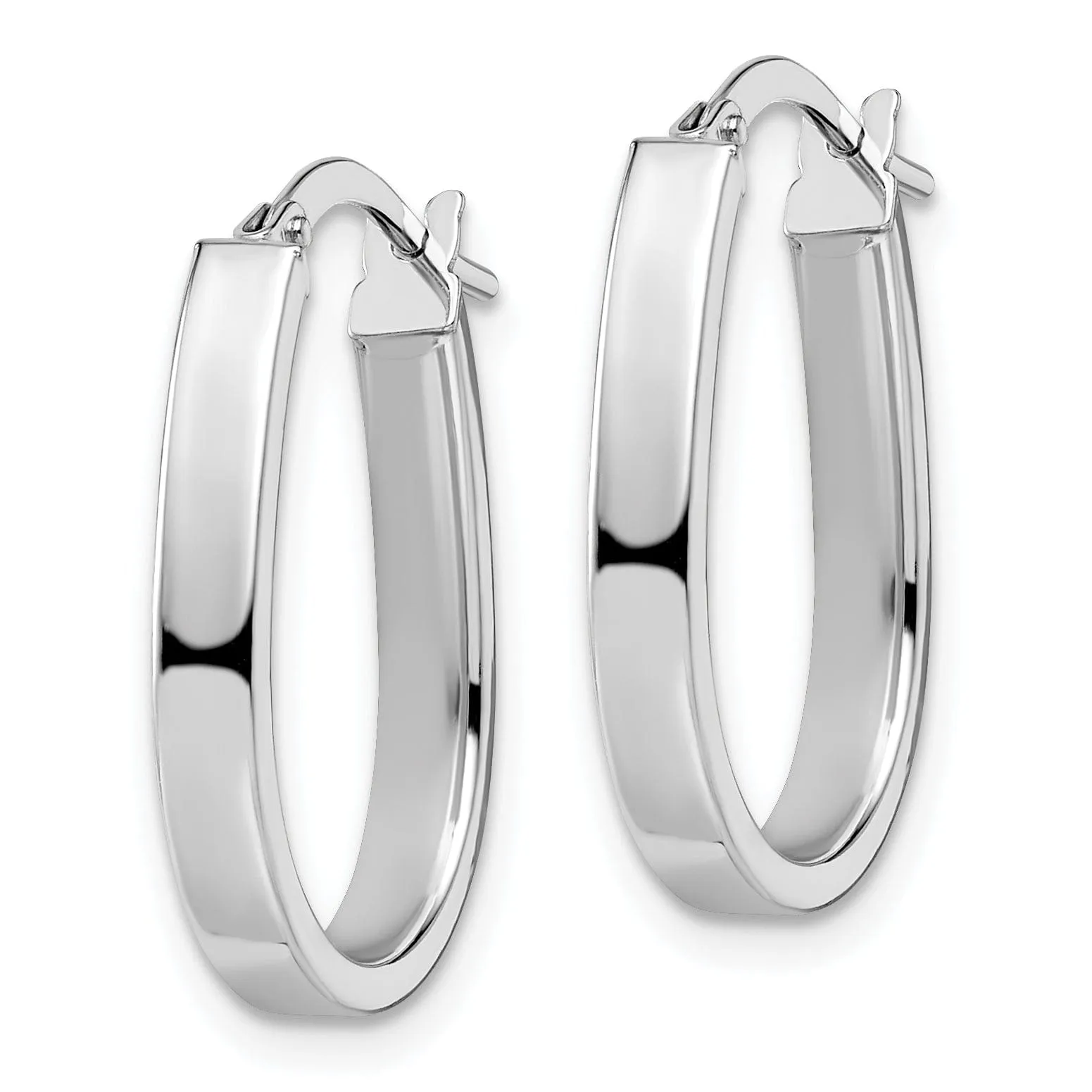 14k White Gold U Shape Hoop Earrings