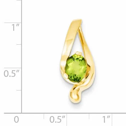 14k Yellow Gold 8x6m Oval Peridot Slide Pendant