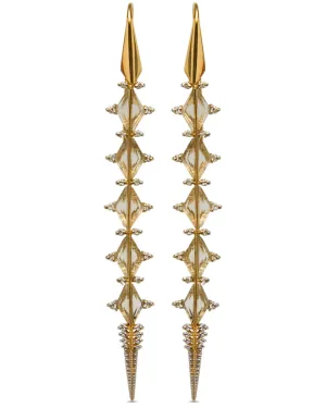 14k Yellow Gold Diamond Dagger Earrings