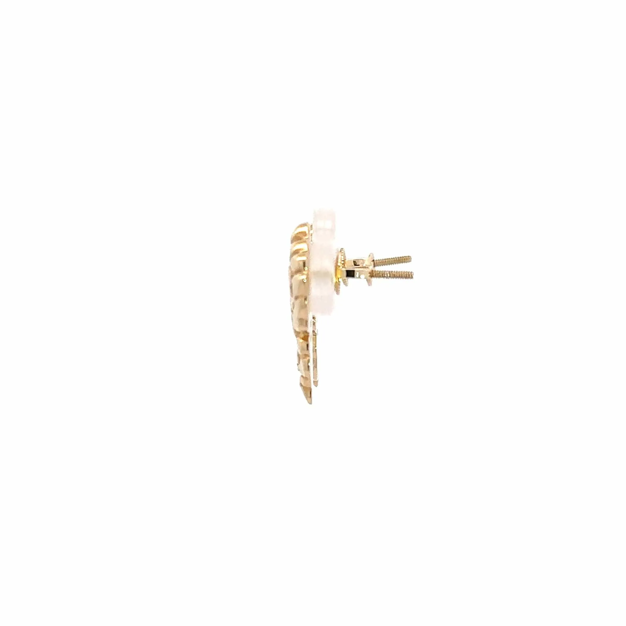 14k Yellow Gold Nugget and Diamond Earrings