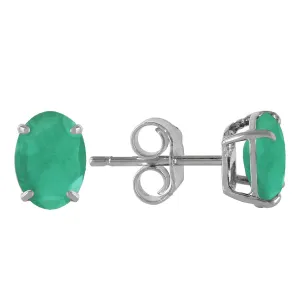 1.8 Carat 14K Solid White Gold Stud Earrings Natural Emerald