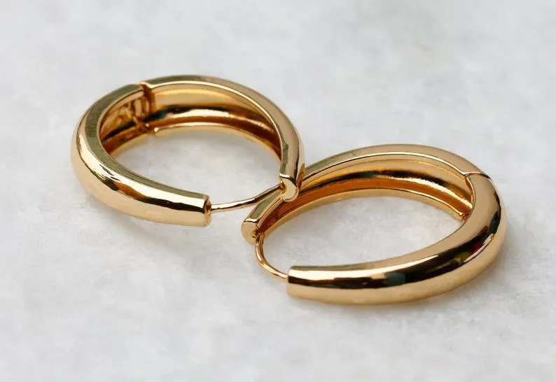 18K Gold-Filled Thick Hoop Earrings