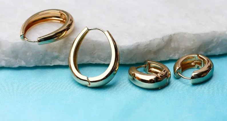 18K Gold-Filled Thick Hoop Earrings