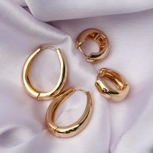 18K Gold-Filled Thick Hoop Earrings