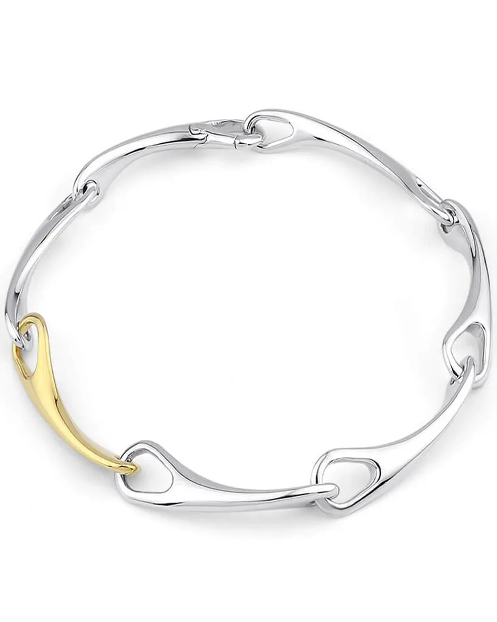 18k Yellow Gold and Sterling Silver Echo Bracelet