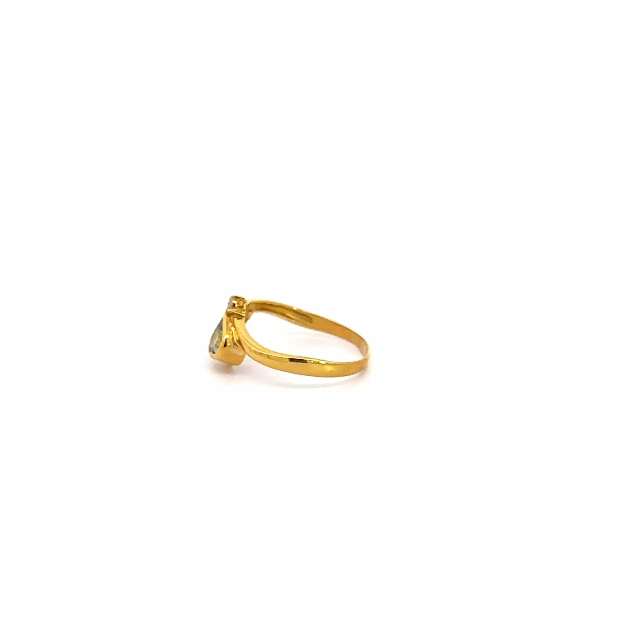 18k Yellow Gold Natural Tourmaline Diamond Ring