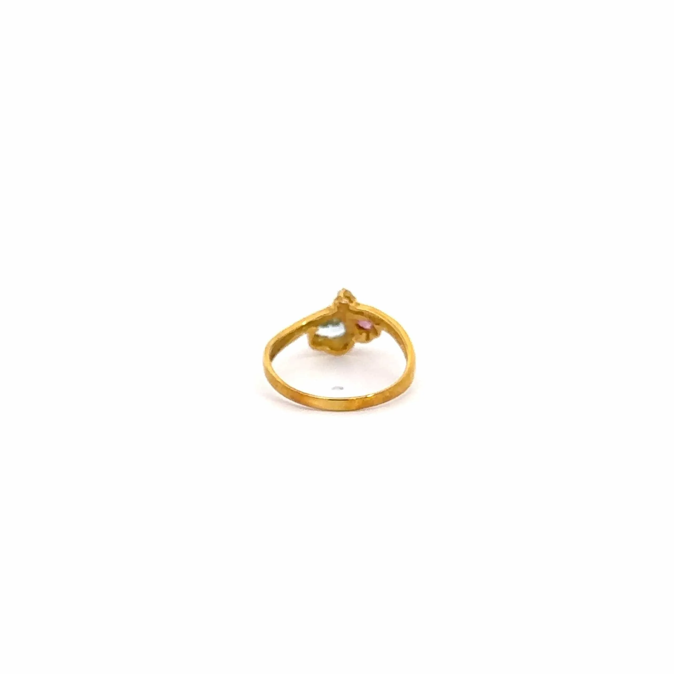 18k Yellow Gold Natural Tourmaline Diamond Ring