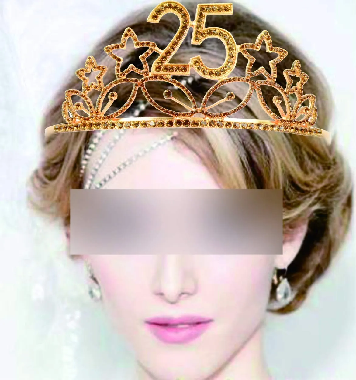 25th Birthday Gifts for Woman, 25th Birthday Tiara and Sash Gold, HAPPY 25th Birthday