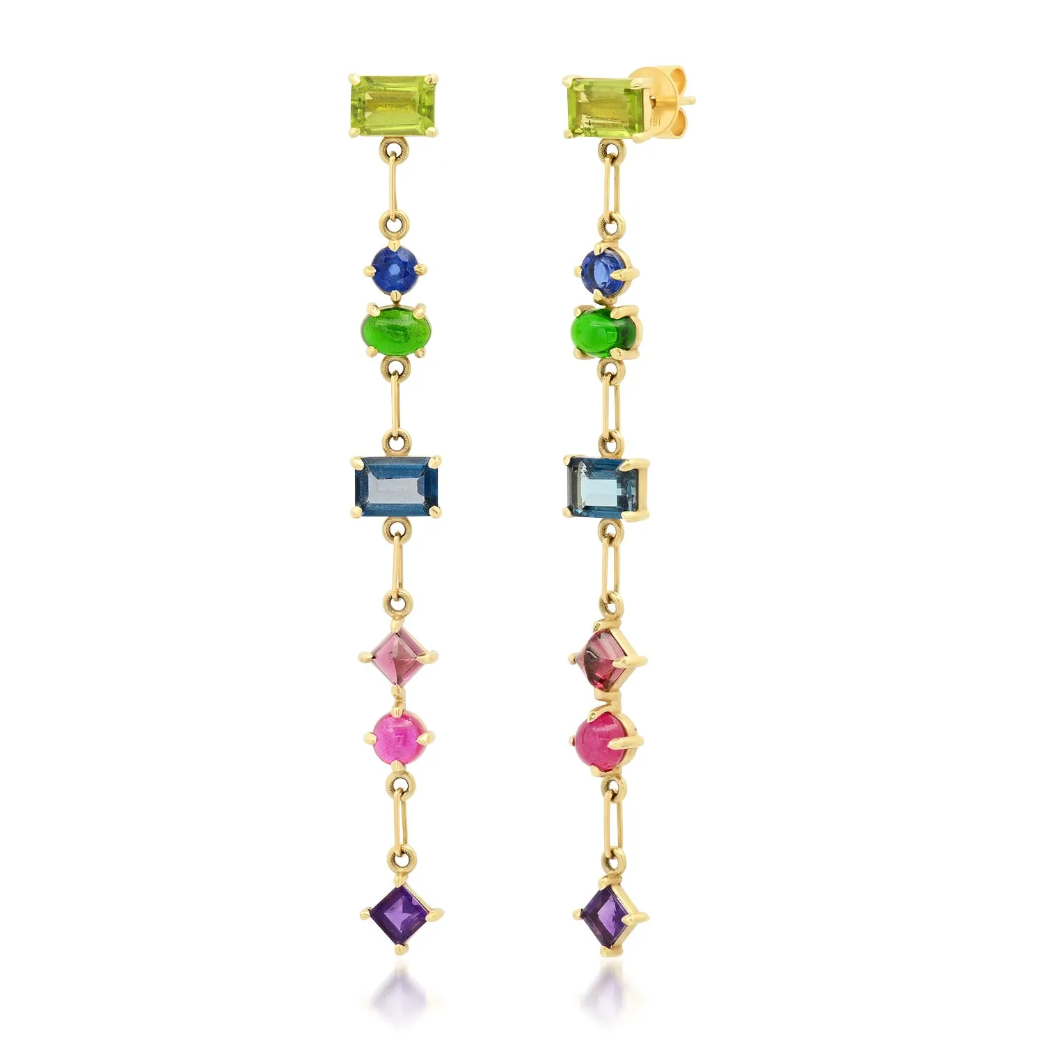 7 Stone Gemfetti Drop Earrings