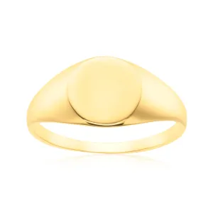 9ct Yellow Gold Circle Signet Ring