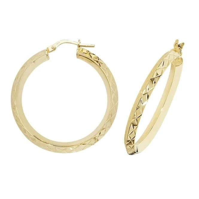 9ct Yellow Gold Oval Hoop Earrings ER1018