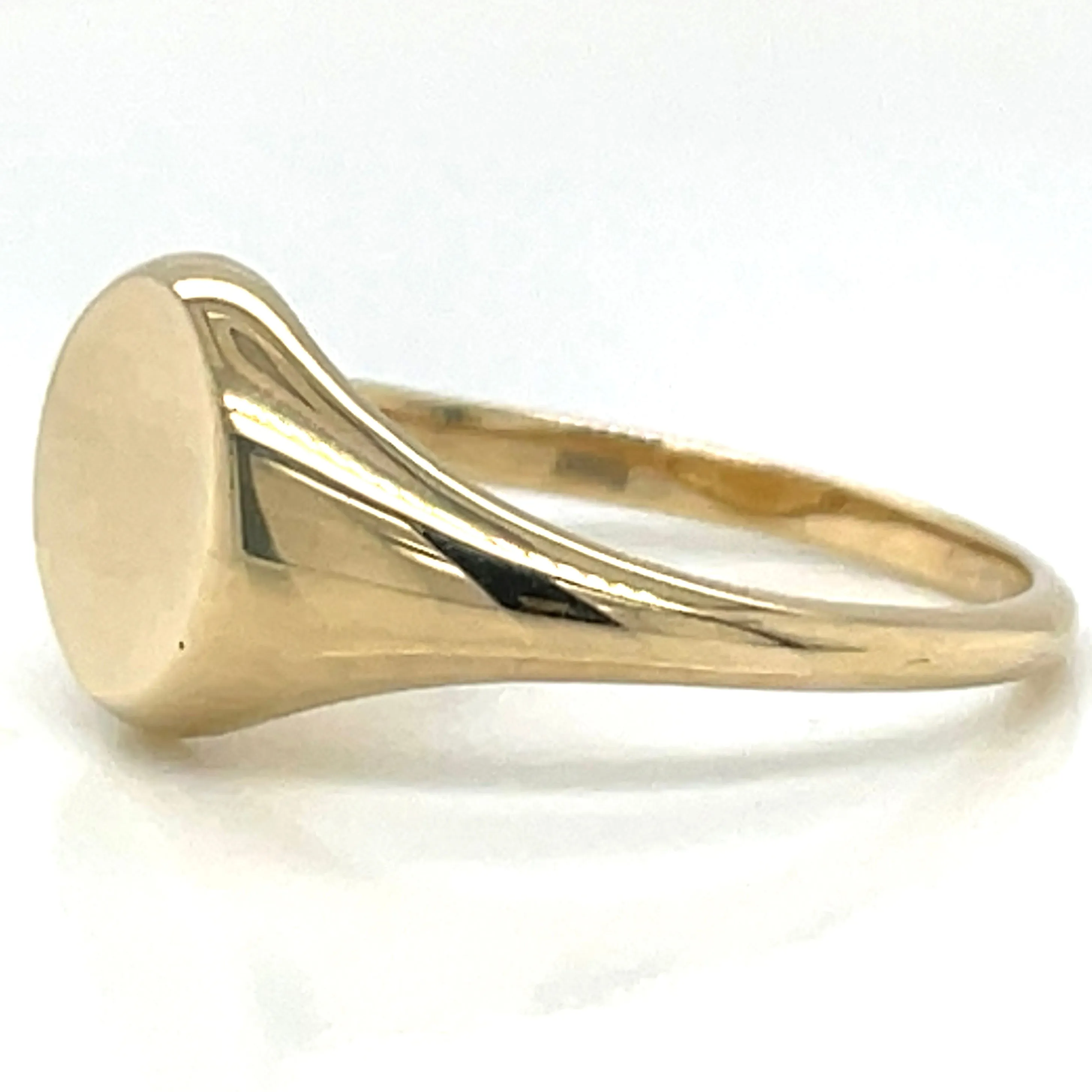 9ct Yellow Gold Plain Round Signet Ring