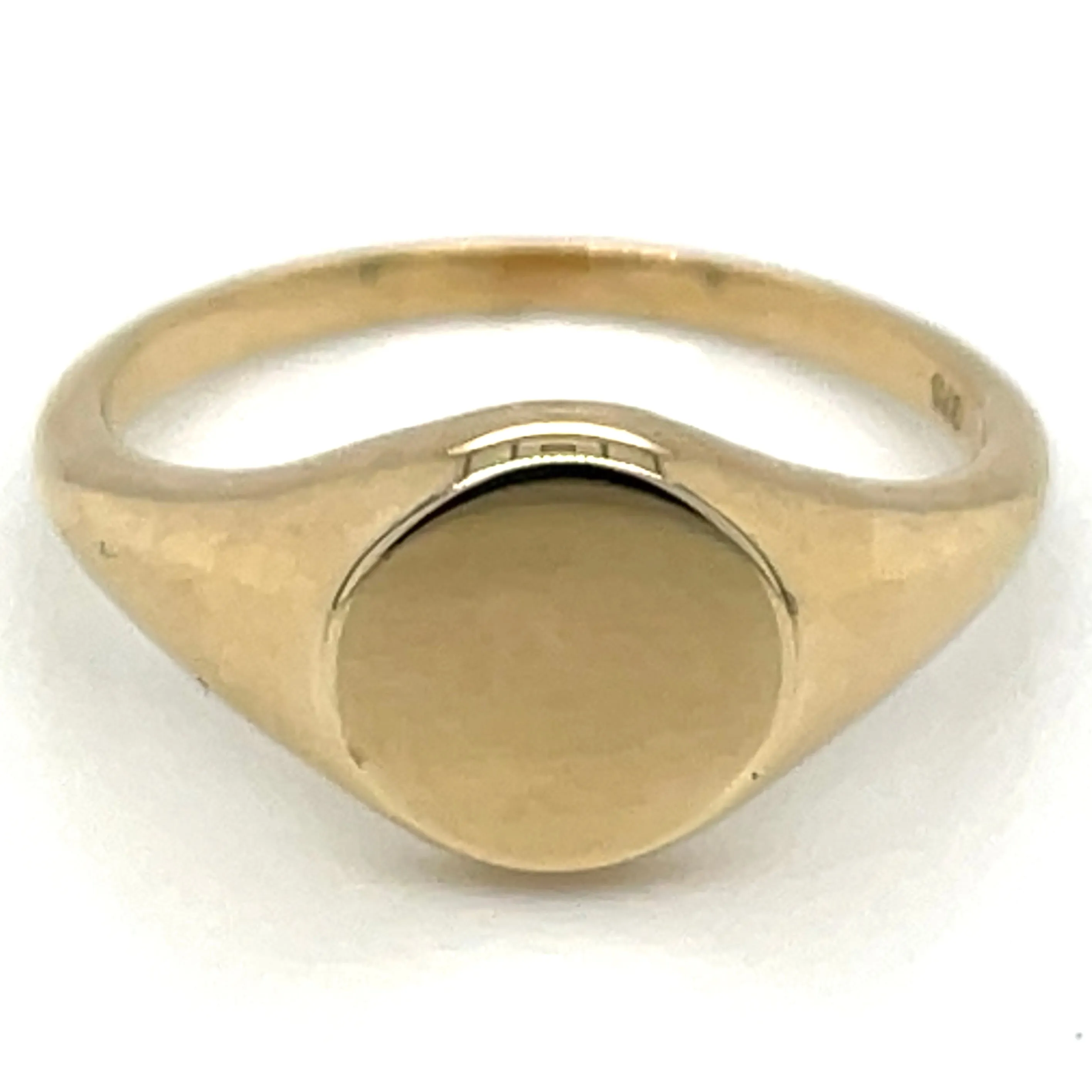 9ct Yellow Gold Plain Round Signet Ring