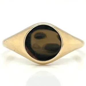 9ct Yellow Gold Plain Round Signet Ring