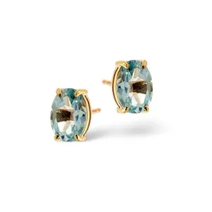 Acotis Diamonds 18K Gold 5mm x Blue Topaz Earrings DCE02-BT