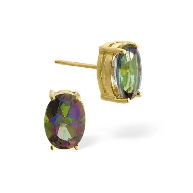 Acotis Diamonds 9K Gold Mystic Topaz Earrings Z1434