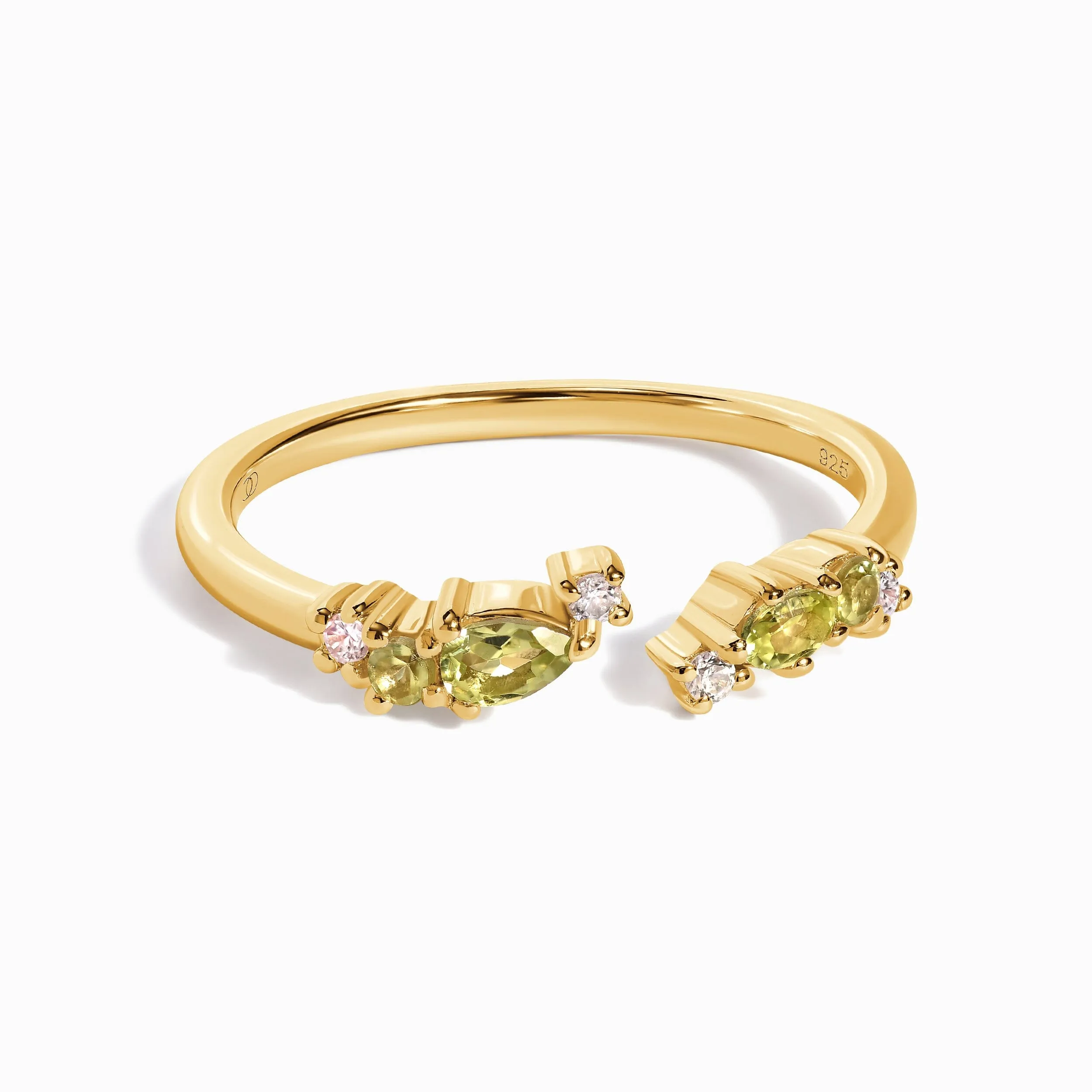 Adjustable Peridot Ring Flourish - August Birthstone