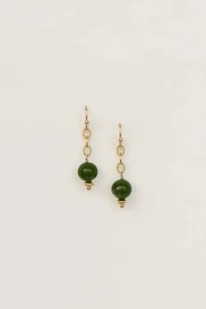 Anahera Earrings Jade / Gold