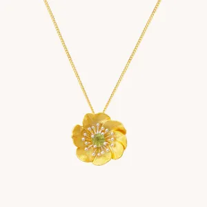 Anemone Gold Pendant with Chain W.