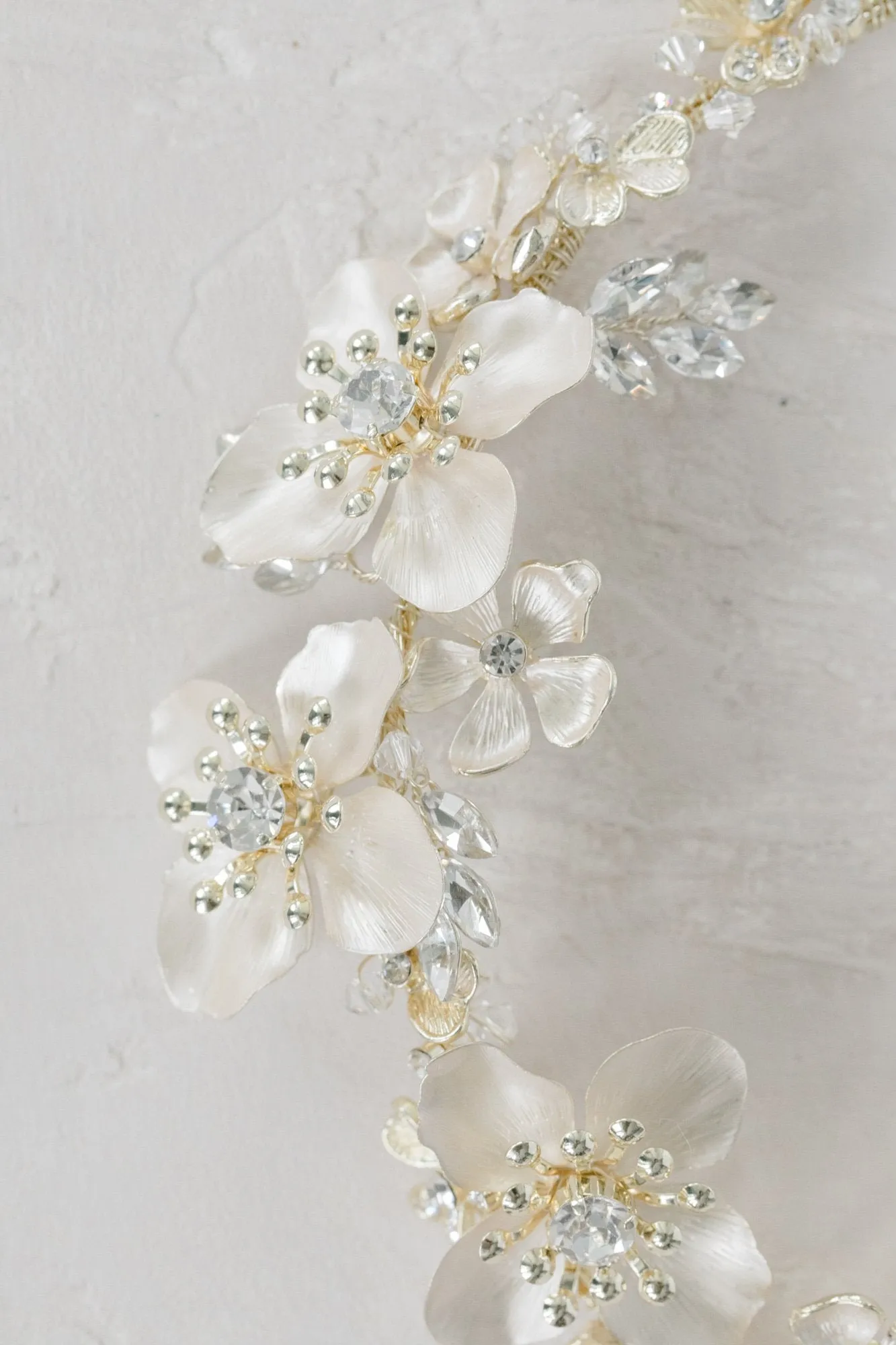 ANNA Silver Gilded Blossoms Headpiece