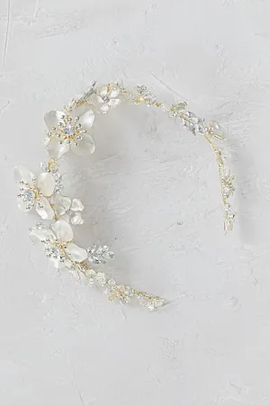 ANNA Silver Gilded Blossoms Headpiece