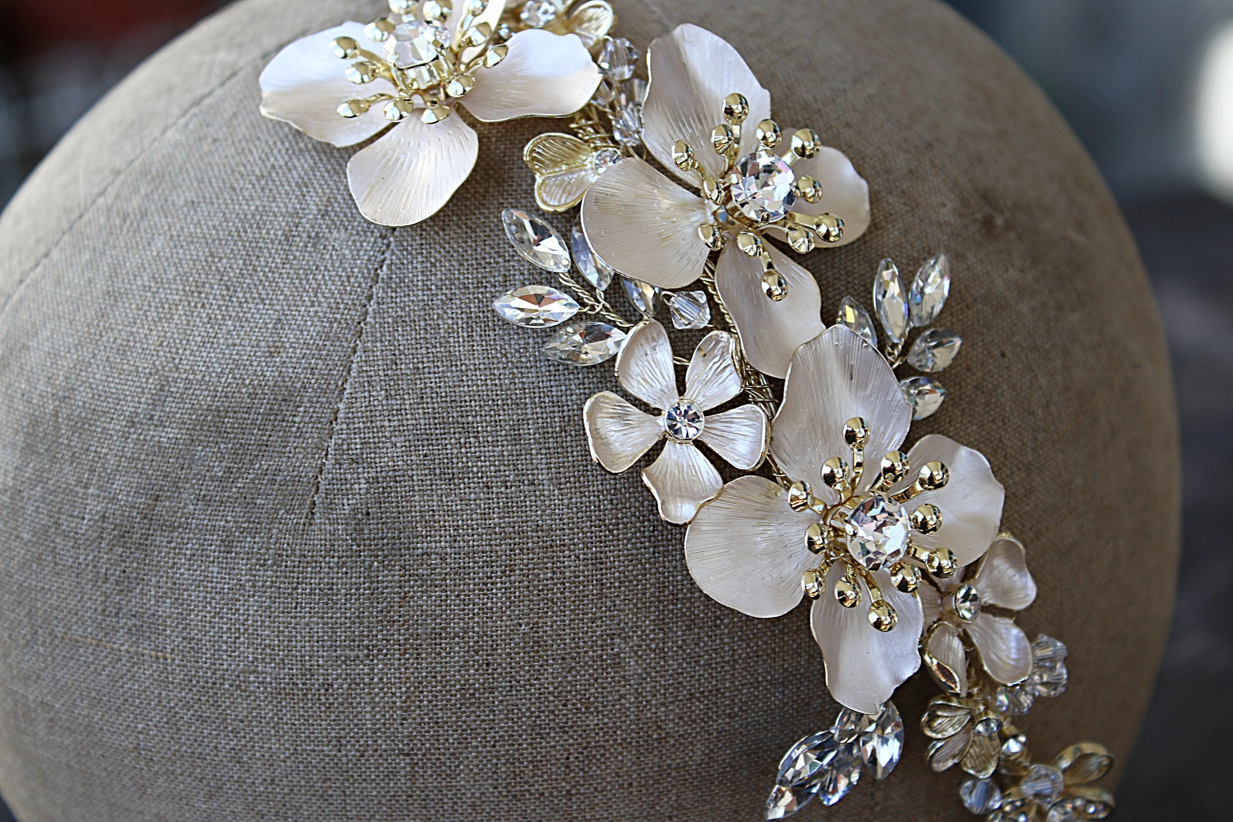 ANNA Silver Gilded Blossoms Headpiece