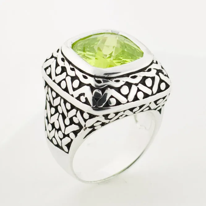 Apple Green Peridot Ring