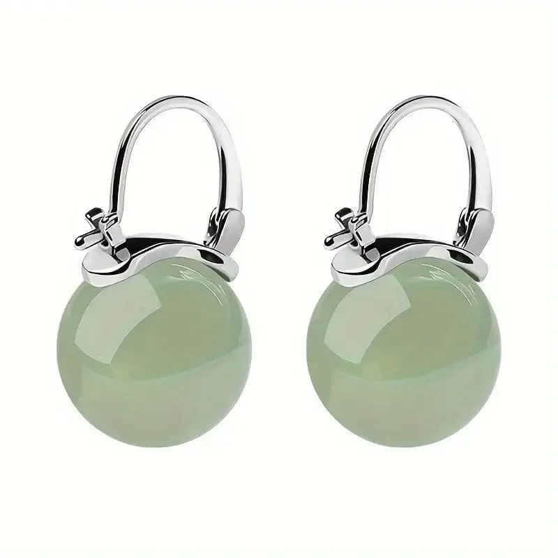 Artificial Jade Temperament Earrings