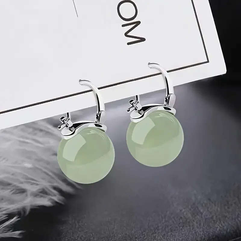 Artificial Jade Temperament Earrings