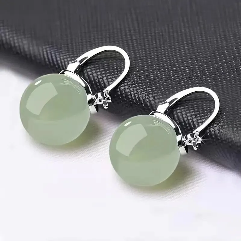 Artificial Jade Temperament Earrings