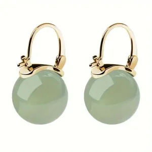 Artificial Jade Temperament Earrings