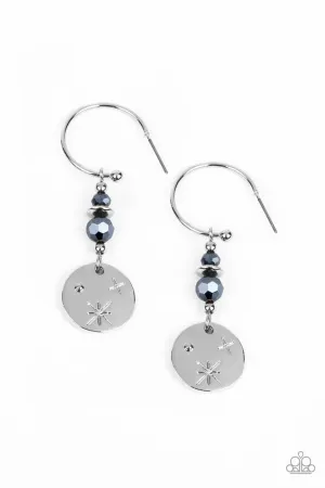 Artificial STARLIGHT - Blue - Beaded Charm Paparazzi Hoop Earrings