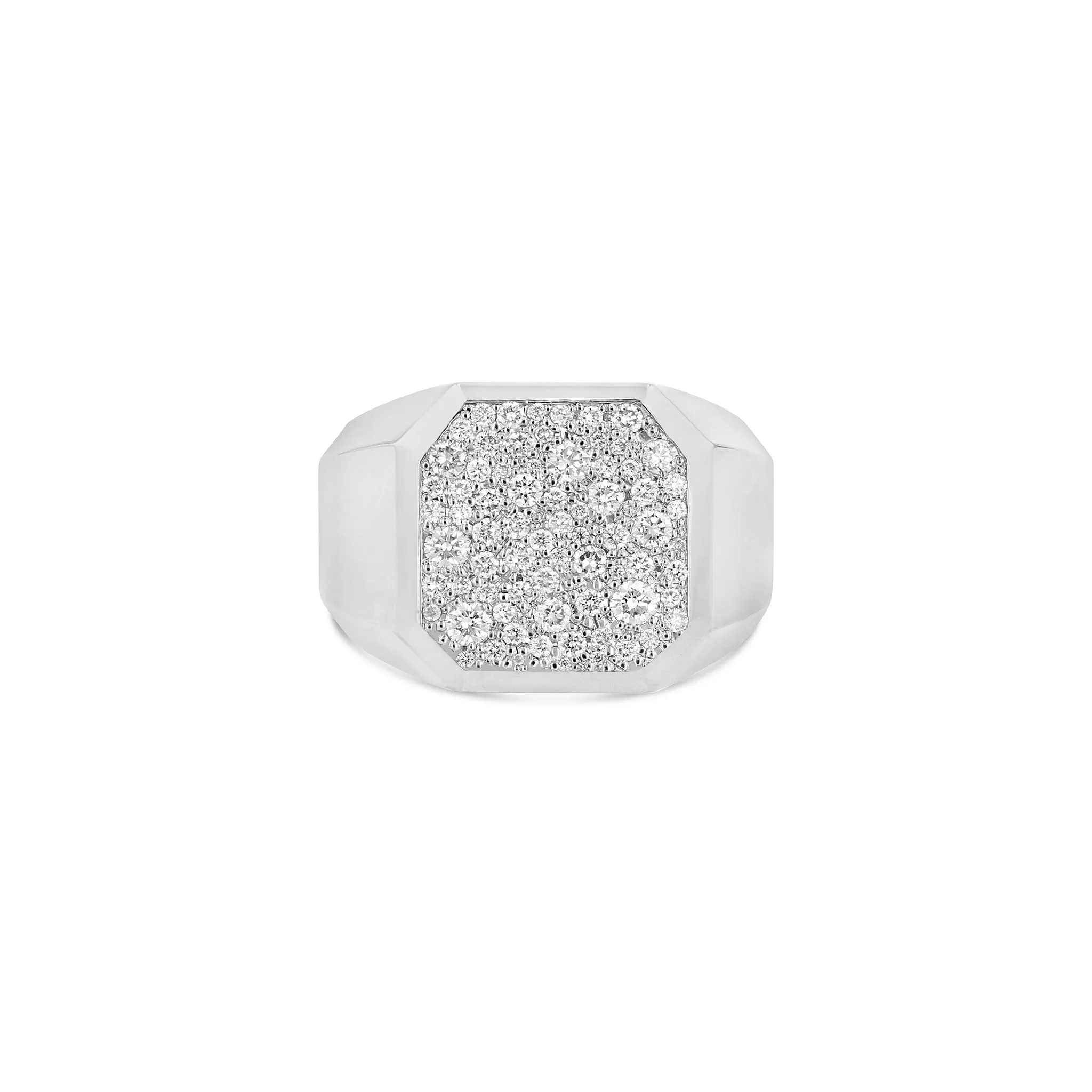 Asscher Galaxy Signet Ring