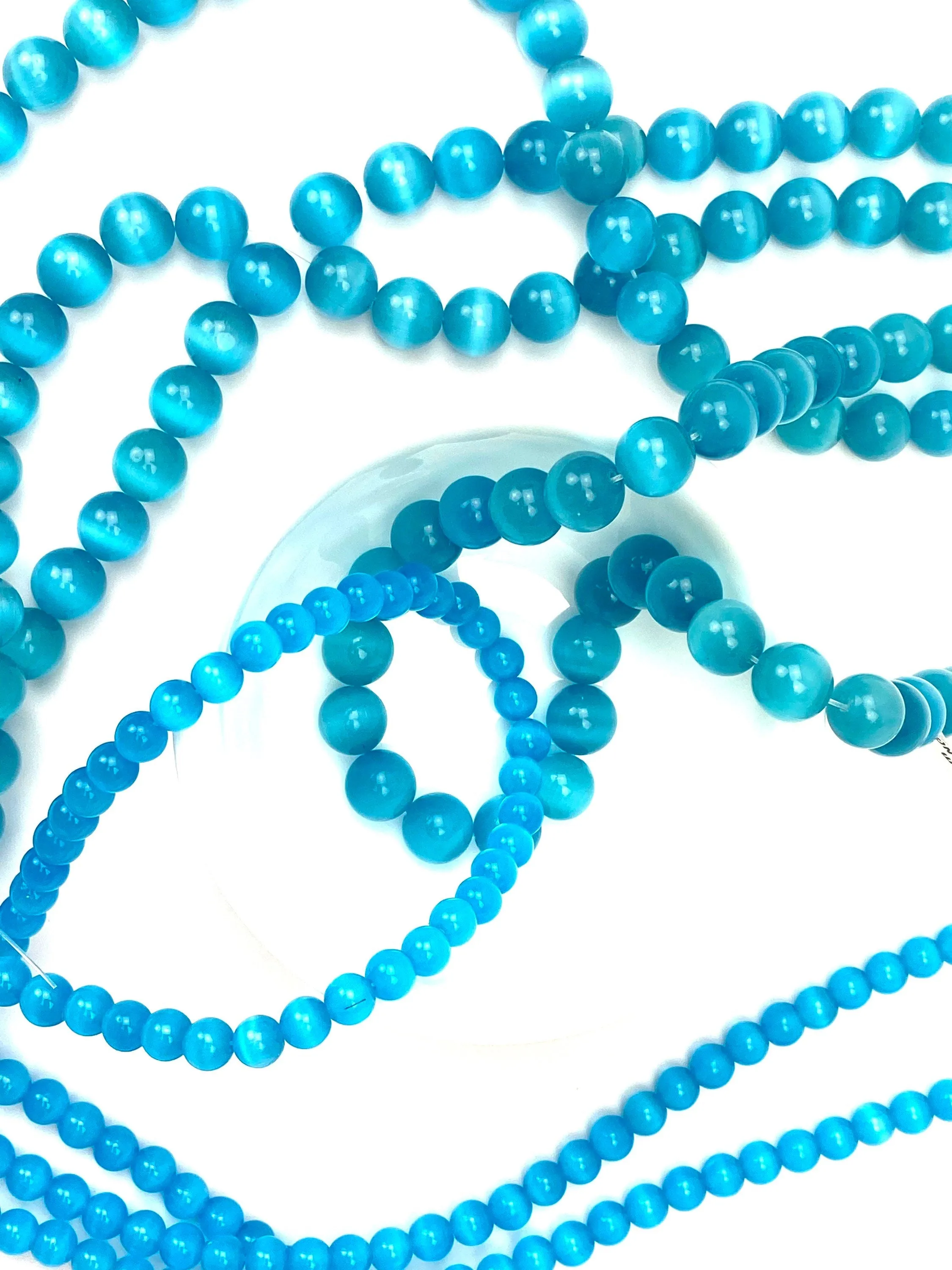 Baby blue color changing jade bead charm, SKU# c5