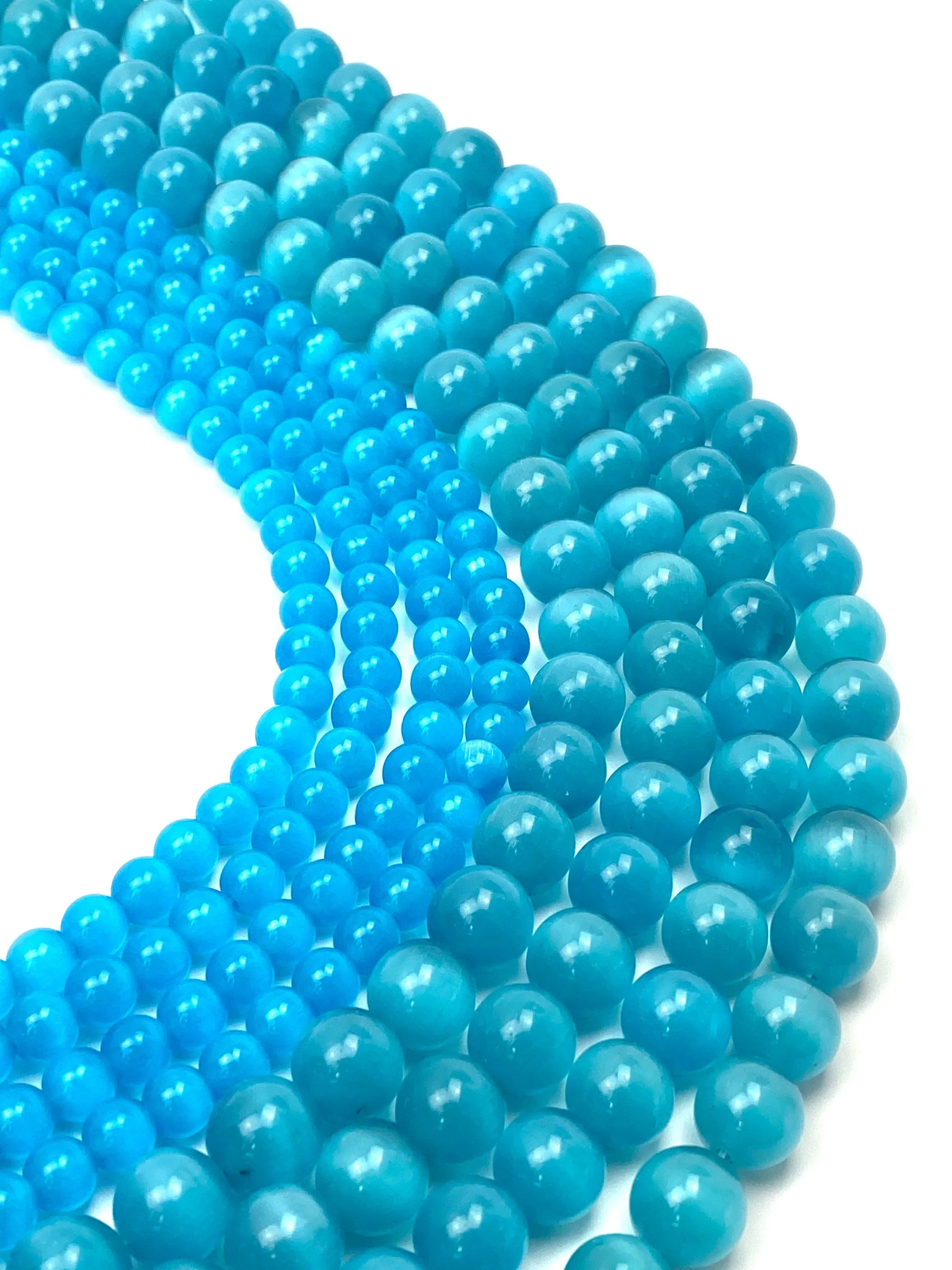 Baby blue color changing jade bead charm, SKU# c5