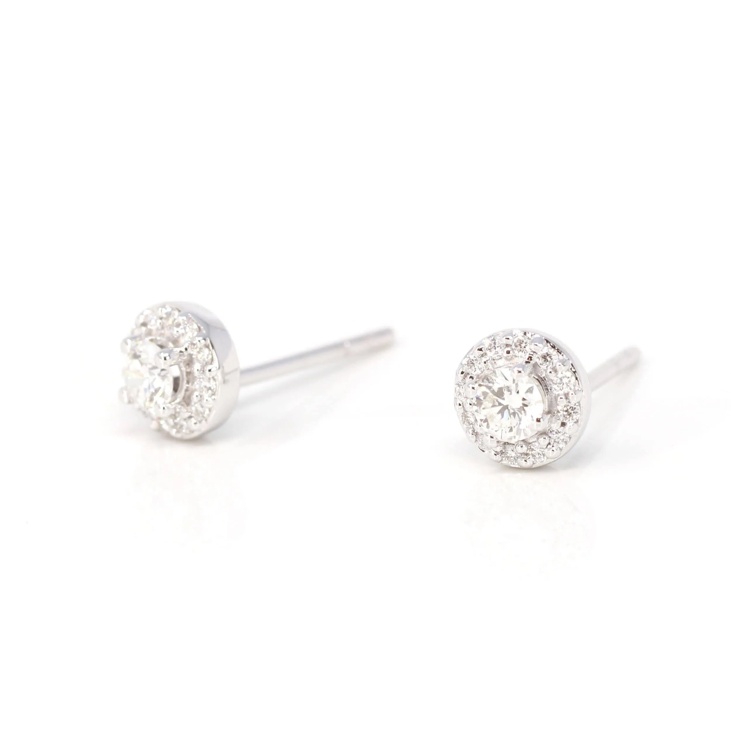 Baikalla™ 14k Classic White Gold Natural Diamond Earrings