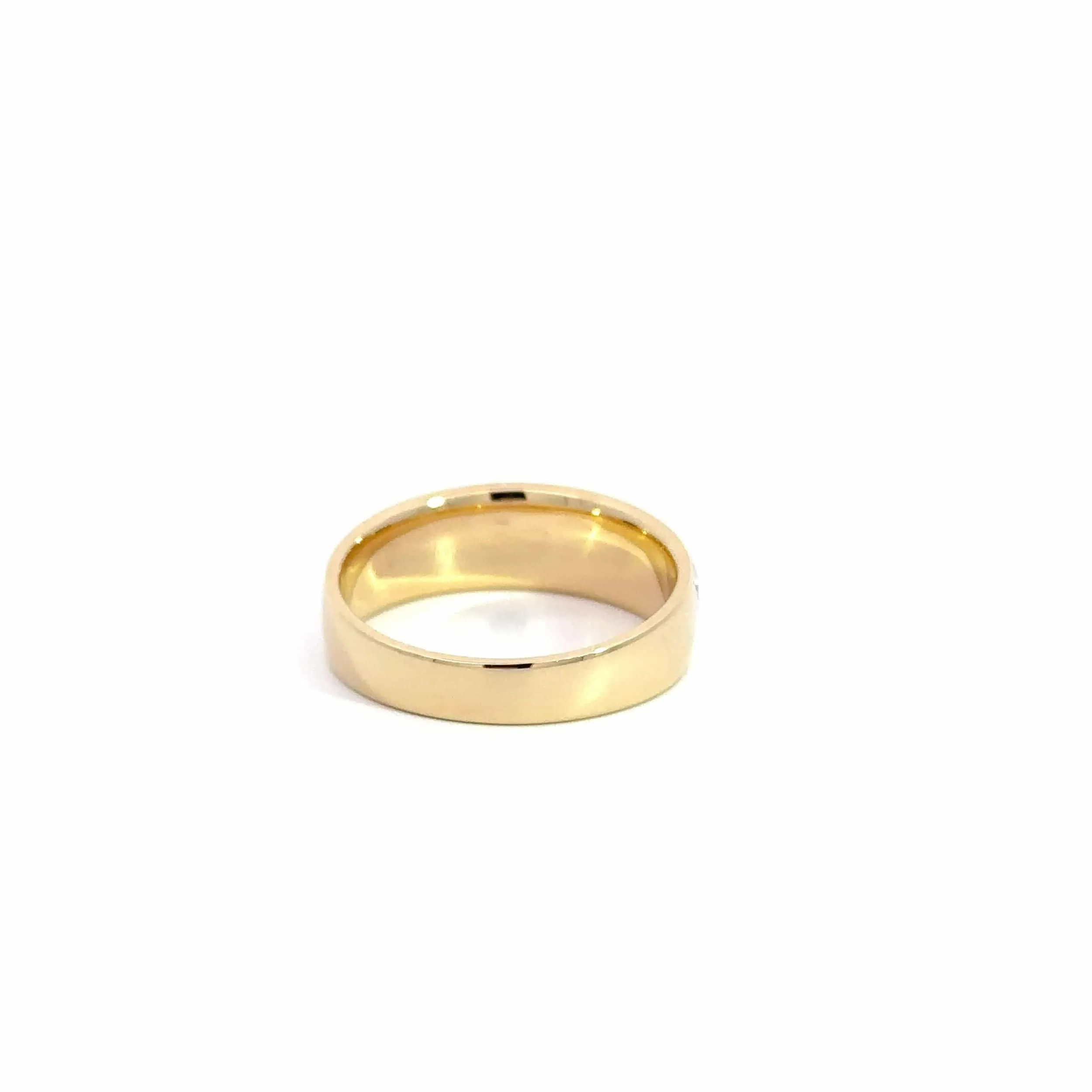 Baikalla 14k Gold Two Tone Black Diamond Men's Wedding Ring Band