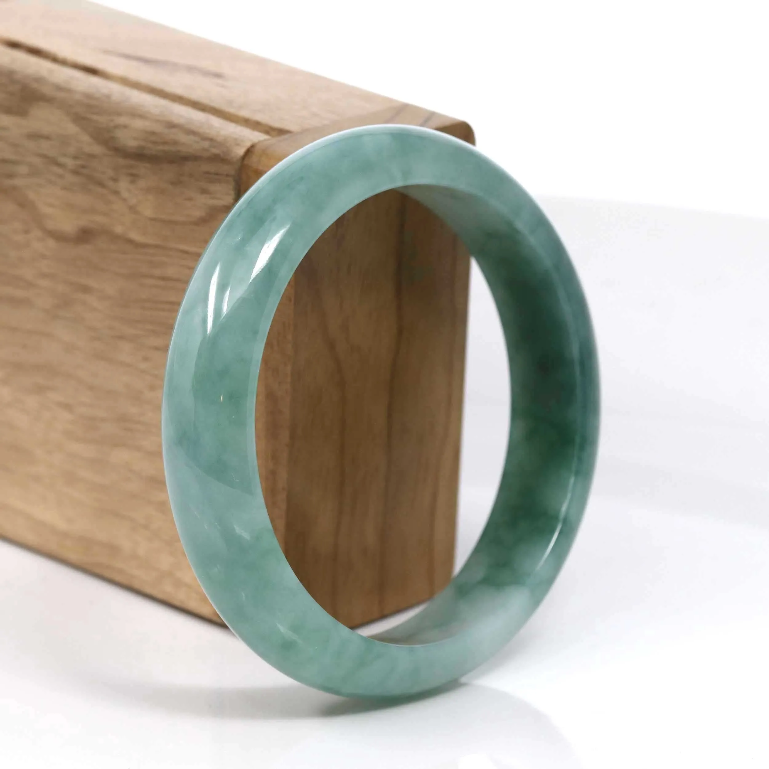 Baikalla Blue-Green Classic Real Jadeite Jade Bangle Bracelet (58.32mm) #938