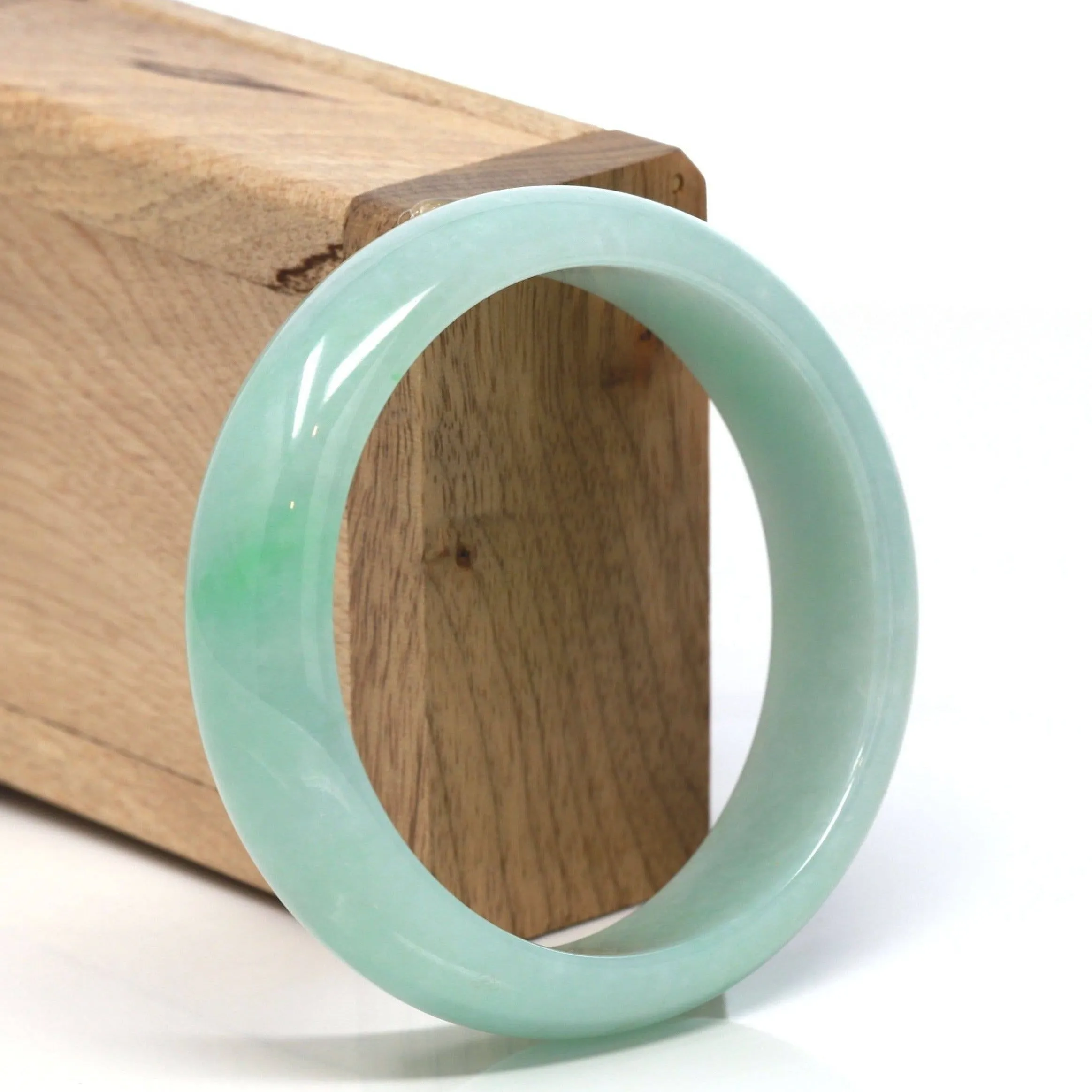 Baikalla™ "Classic Bangle" Genuine Burmese High Quality Jadeite Jade Bangle Bracelet (57.10 mm) #128