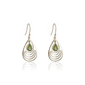 Baila Peridot Earrings, Gold Vermeil