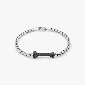 Black Diamond Sterling Silver Osso Bone Bracelet