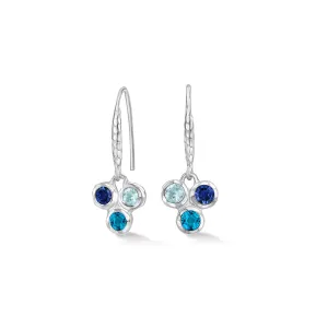 'Blues' Array Trio Drop Earrings